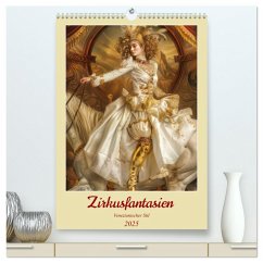 Zirkusfantasien - Venezianischer Stil (hochwertiger Premium Wandkalender 2025 DIN A2 hoch), Kunstdruck in Hochglanz - Calvendo;Brunner-Klaus, Liselotte