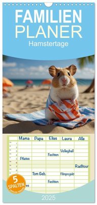 Familienplaner 2025 - Hamstertage mit 5 Spalten (Wandkalender, 21 x 45 cm) CALVENDO