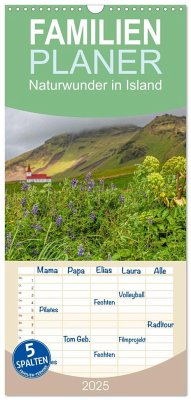 Familienplaner 2025 - Naturwunder in Island mit 5 Spalten (Wandkalender, 21 x 45 cm) CALVENDO - Calvendo;Eschrich, Heiko