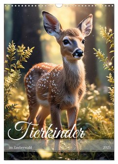 Tierkinder im Zauberwald (Wandkalender 2025 DIN A3 hoch), CALVENDO Monatskalender