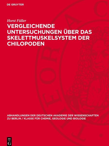 Vergleichende Untersuchungen über das Skelettmuskelsystem der Chilopoden Vergleichende Untersuchungen über das Skelettmuskelsystem der Chilopoden