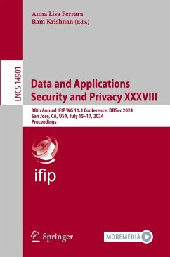 Cover Data and Applications Security and Privacy XXXVIII