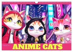 Anime Cats (Wandkalender 2025 DIN A3 quer), CALVENDO Monatskalender