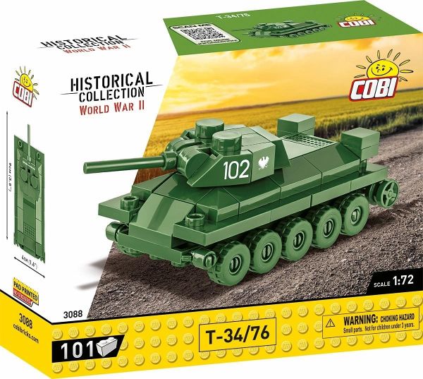 COBI Historical Collection 3088 - T-34/76 Panzer, WWII, 1:72 Bausatz, 101 Klemmbausteine