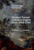 Paratext Printed with New English Plays, 1660-1700 (eBook, ePUB)