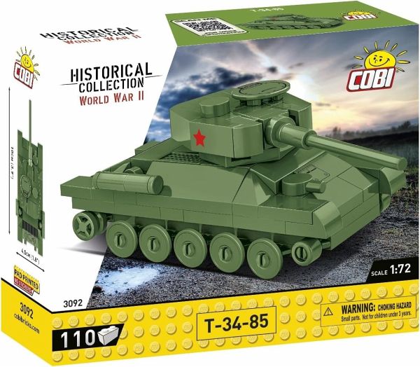 COBI Historical Collection 3092 - T-34-85 Panzer, WWII, 1:72 Bausatz, 110 Klemmbausteine