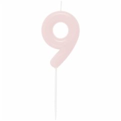 Zahlenkerze 9, Rosa