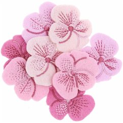 Cover Filzstreu Stiefmütterchen, rosa bestickt, 8 Stk