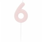 Zahlenkerze 6, Rosa