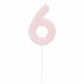 Zahlenkerze 6, Rosa