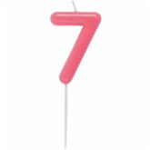 Zahlenkerze 7, Neon Pink