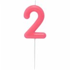 Zahlenkerze 2, Neon Pink