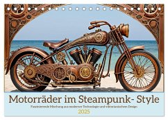 Motorräder im Steampunk-Style (Tischkalender 2025 DIN A5 quer), CALVENDO Monatskalender