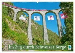 Im Zug durch Schweizer Berge (Wandkalender 2025 DIN A2 quer), CALVENDO Monatskalender