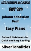 Little Prelude in C Major BWV 924 Easy Piano Sheet Music with Colored Notation (fixed-layout eBook, ePUB)