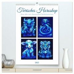 Tierisches Horoskop (hochwertiger Premium Wandkalender 2025 DIN A2 hoch), Kunstdruck in Hochglanz