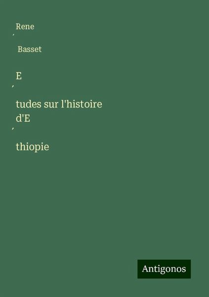 E¿tudes sur l'histoire d'E¿thiopie
