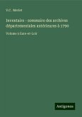 Inventaire - sommaire des archives départementales antérieures à 1790