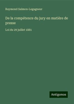 De la compétence du jury en matière de presse - Salmon-Legagneur, Raymond
