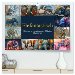 Elefantastisch (hochwertiger Premium Wandkalender 2025 DIN A2 quer), Kunstdruck in Hochglanz