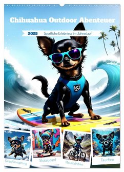 Chihuahua Outdoor Abenteuer (Wandkalender 2025 DIN A2 hoch), CALVENDO Monatskalender