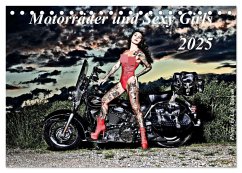 Motorräder und Sexy Girls (Tischkalender 2025 DIN A5 quer), CALVENDO Monatskalender