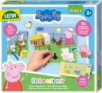 LENA® 42731 - Klebe mit mir Peppa Pig, Bastelset mit Sticker und Ausmalbilder