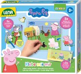 LENA® 42731 - Klebe mit mir Peppa Pig, Bastelset mit Sticker und Ausmalbilder