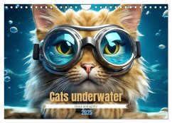 Cats underwater (Wall Calendar 2025 DIN A4 landscape), CALVENDO 12 Month Wall Calendar