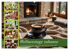 Wellnesstage zuhause - 12 anregende KI Ideen für deine persönlichen Spa Tage (Wandkalender 2025 DIN A2 quer), CALVENDO Monatskalender