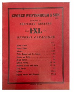 Cover Wostenholm I*XL General Catalogue