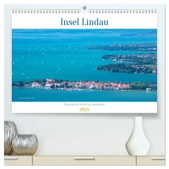 Insel Lindau - Bayerische Perle im Bodensee (hochwertiger Premium Wandkalender 2025 DIN A2 quer), Kunstdruck in Hochglanz