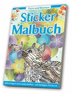 Sticker Malbuch: Erwachsene - Tiere & Blumen