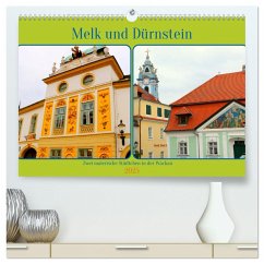 Melk und Dürnstein, zwei malerische Städtchen in der Wachau (hochwertiger Premium Wandkalender 2025 DIN A2 quer), Kunstdruck in Hochglanz