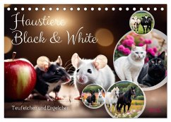Haustiere - Black and White (Tischkalender 2025 DIN A5 quer), CALVENDO Monatskalender