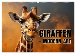 GIRAFFEN - Modern Art (Wandkalender 2025 DIN A2 quer), CALVENDO Monatskalender
