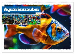 Aquarienzauber - Bunte KI Unterwasserwelten (Wandkalender 2025 DIN A2 quer), CALVENDO Monatskalender