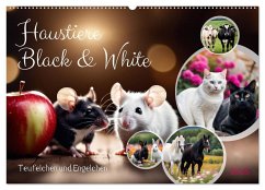 Haustiere - Black and White (Wandkalender 2025 DIN A2 quer), CALVENDO Monatskalender