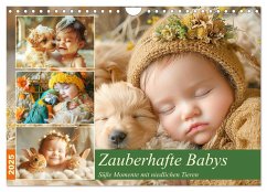 Zauberhafte Babys. Süße Momente mit niedlichen Tieren (Wandkalender 2025 DIN A4 quer), CALVENDO Monatskalender