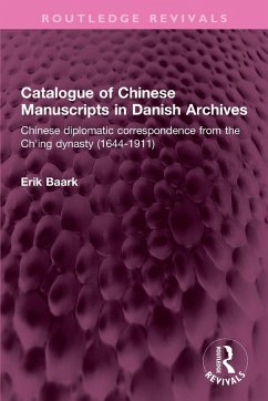 Cover Catalogue of Chinese Manuscripts in Danish Archives