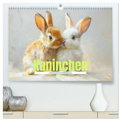 Kaninchen - Liebenswerte Fellbällchen (hochwertiger Premium Wandkalender 2025 DIN A2 quer), Kunstdruck in Hochglanz