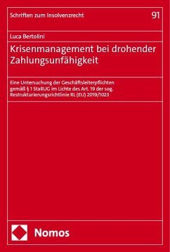 Krisenmanagement bei drohender Zahlungsunfähigkeit - Bertolini, Luca