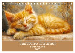 Tierische Träumer - Sanft ruhend (Tischkalender 2025 DIN A5 quer), CALVENDO Monatskalender