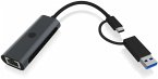 ICY BOX IB-LAN301-C3 USB Type-C / Type-A zu LAN
