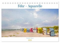 Föhr - Aquarelle (Tischkalender 2025 DIN A5 quer), CALVENDO Monatskalender