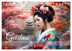 Geishas Portraits von japanischen Gastgeberinnen inspiriert (Tischkalender 2025 DIN A5 quer), CALVENDO Monatskalender