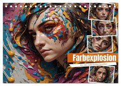 Farbexplosion - Ein Jahr voller bunter Gesichter (Tischkalender 2025 DIN A5 quer), CALVENDO Monatskalender