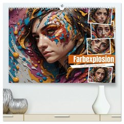 Farbexplosion - Ein Jahr voller bunter Gesichter (hochwertiger Premium Wandkalender 2025 DIN A2 quer), Kunstdruck in Hochglanz - Calvendo;Paul - Babetts Bildergalerie, Babett