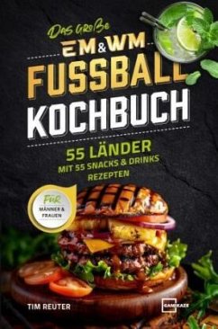 Cover Das große EM & WM Fußball Kochbuch für Männer und Frauen - 55 Länder mit 55 Snacks und Drinks Rezepten