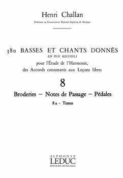 Cover 380 basses et chants donnés vol.8a Broderies - Notes de passage - Pédales textes